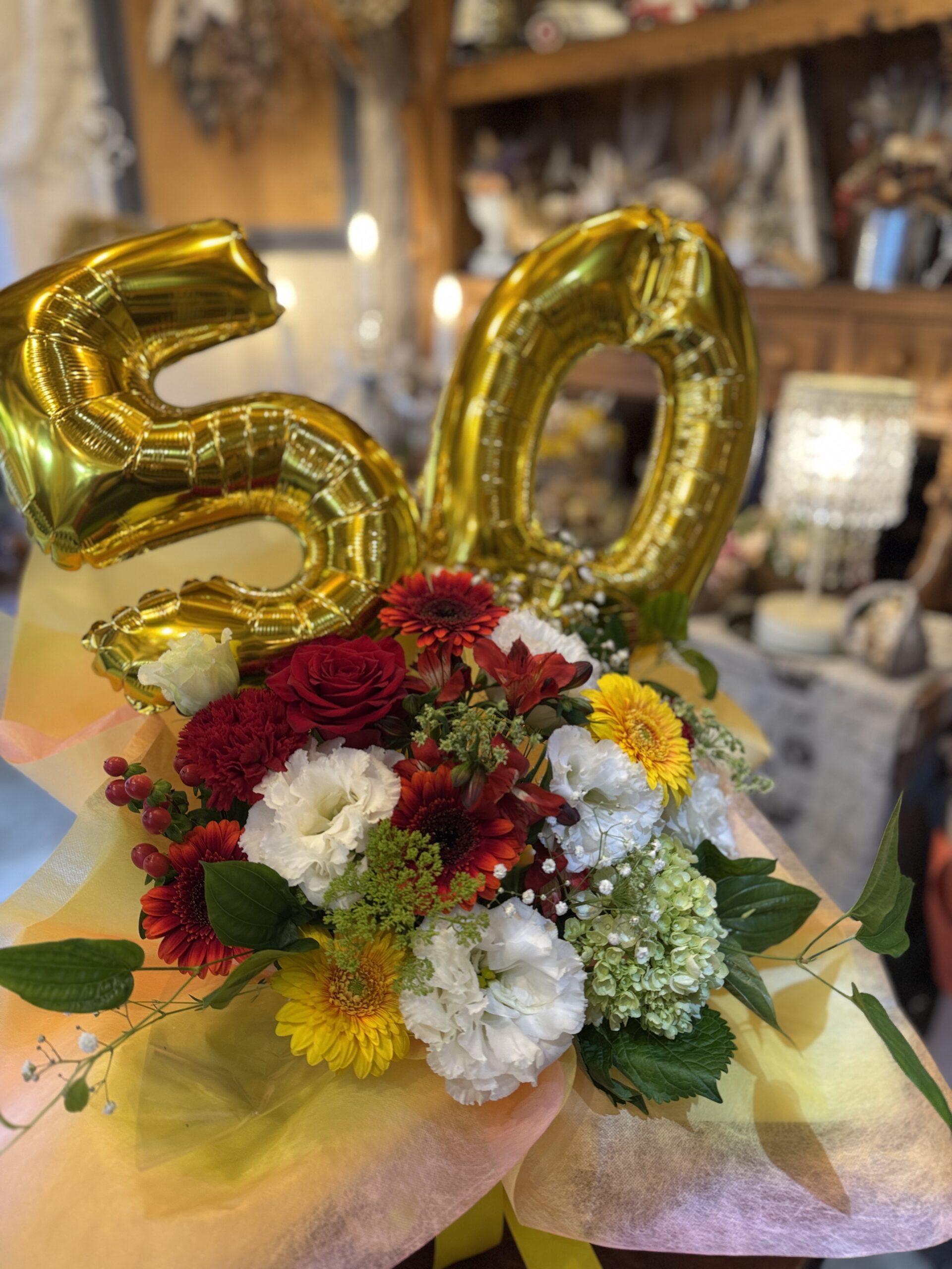 50周年記念のバルーンフラワー