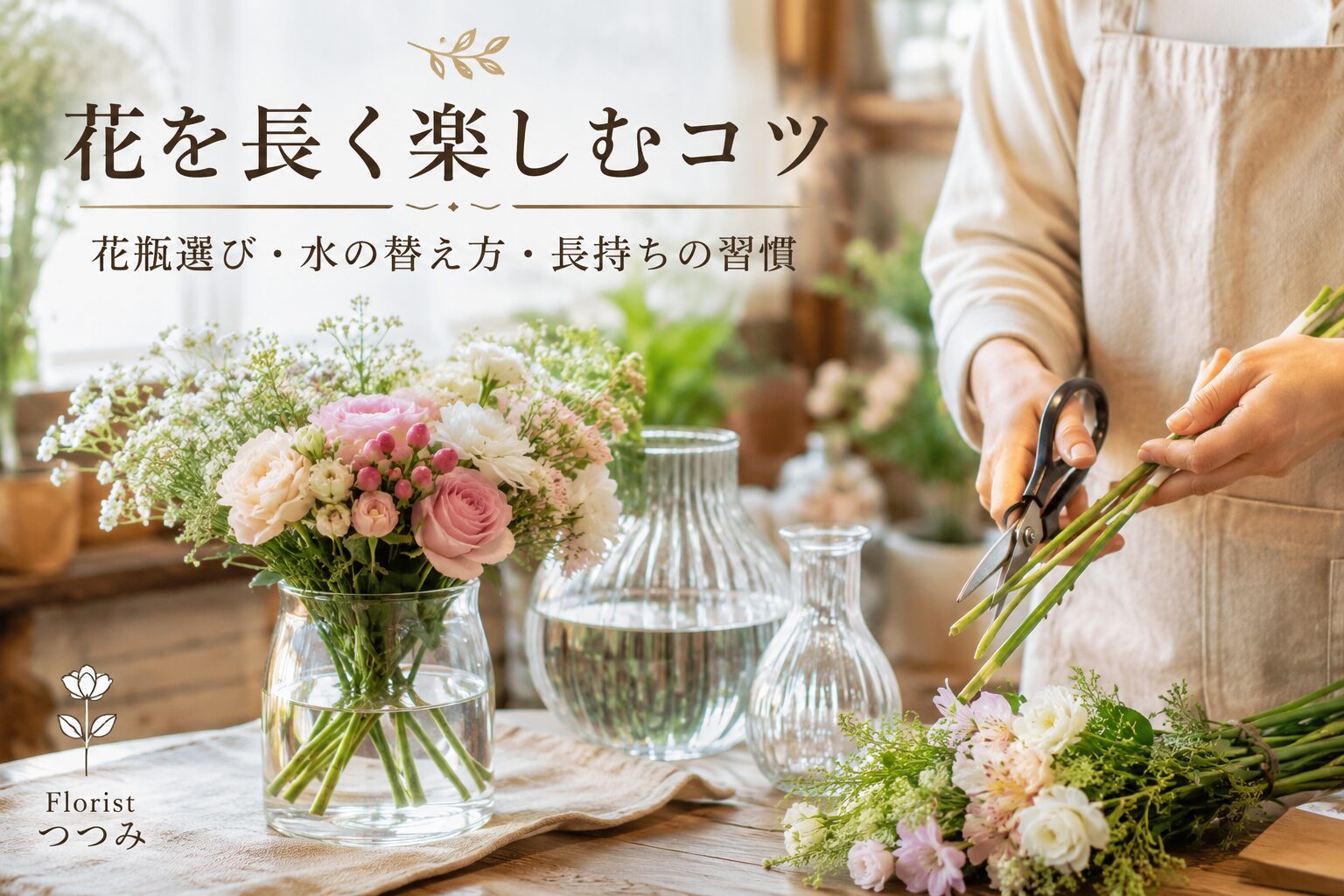 花瓶に活けた花の飾り方