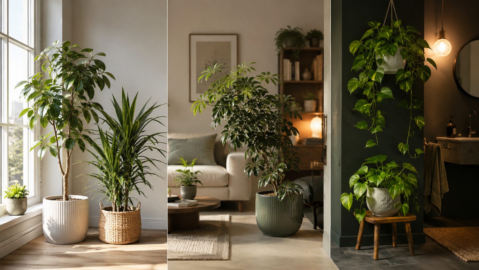 リビングの観葉植物インテリア